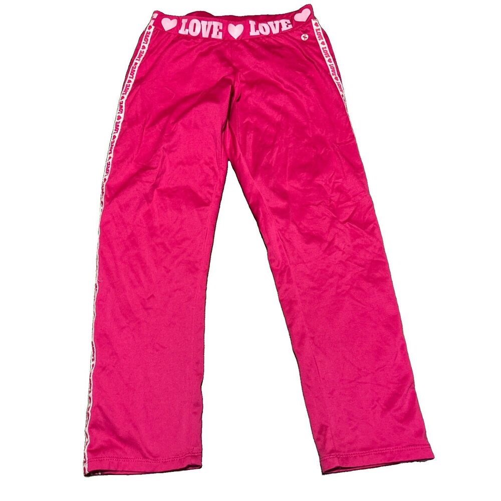 Xersion Girls Hot Pink "LOVE" Side Leggings Athletic Pants Size Medium (10/12)